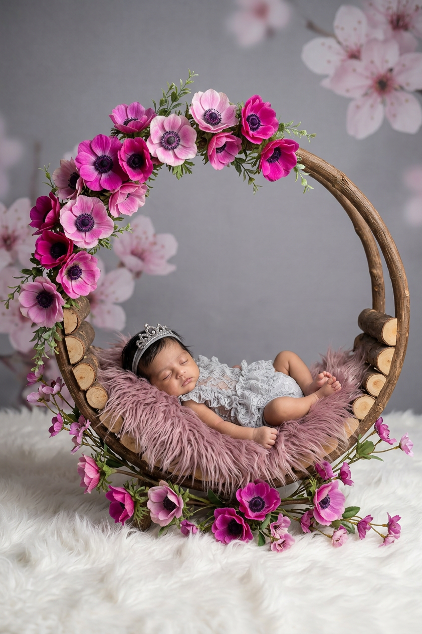 Princess themed baby shoot